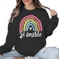 Sé Amable Spanish Bilingual Teacher Be Kind Boho Rainbow Women Crewneck Sweatshirt, trending gift Sé Amable Spanish Bilingual Teacher Be Kind Boho Rainbow Women Crewneck Sweatshirt, trending gift