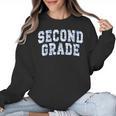 Second Grade Floral Blue Back To School 2nd Grade Teacher Women Crewneck Sweatshirt, 2nd Grade Teacher Gifts, trending gift