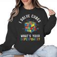 I Solve Cubes Speed Cubing Vintage Youth Math Teacher Women Crewneck Sweatshirt, trending gift