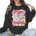 Spooky Teacher Ghost Pencil Teacher Halloween Teacher Women Crewneck Sweatshirt, trending gift