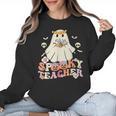 Spooky Teacher Groovy Retro Ghost Teacher Halloween 2023 For Men Women Kids Women Crewneck Sweatshirt, Groovy Teacher Gifts, trending gift