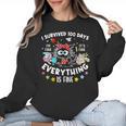 I Survived 100 Days Of School Teacher Kids Cat Lover Women Crewneck Sweatshirt, trending gift