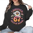 I Survived 67 Days Of School Groovy Retro Teachers Girls Women Crewneck Sweatshirt, trending gift