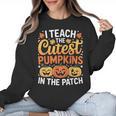 I Teach The Cutest Pumpkins Tshirt Halloween Teacher Women Crewneck Sweatshirt, trending gift