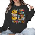 I Teach The Cutest Pumpkins Kindergarten Teacher Halloween Women Crewneck Sweatshirt, trending gift
