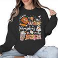 I Teach The Cutest Pumpkins In The Patch Halloween Teacher Women Crewneck Sweatshirt, trending gift