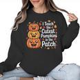 i Teach The Cutest Pumpkins In The Patch Teacher Halloween Women Crewneck Sweatshirt, trending gift