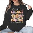 I Teach The Cutest Pumpkins In The Patch Teacher Retro Women Crewneck Sweatshirt, trending gift I Teach The Cutest Pumpkins In The Patch Teacher Retro Women Crewneck Sweatshirt, trending gift
