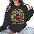 Teach Love Inspire Rainbow Leopard Cheetah Print Teacher Women Crewneck Sweatshirt, trending gift