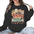 Teach Love Inspire Retro Groovy Daisy Back To School Teacher For Men Women Kids Women Crewneck Sweatshirt, Groovy Teacher Gifts, trending gift Teach Love Inspire Retro Groovy Daisy Back To School Teacher For Men Women Kids Women Crewneck Sweatshirt, Groovy Teacher Gifts, trending gift