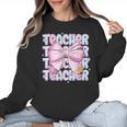 Teacher Bow Pencil Flowers Teacher Back To School Women Crewneck Sweatshirt, trending gift Teacher Bow Pencil Flowers Teacher Back To School Women Crewneck Sweatshirt, trending gift