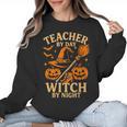 Teacher By Day Witch By Night Halloween Teacher Witch Women Crewneck Sweatshirt, trending gift Teacher By Day Witch By Night Halloween Teacher Witch Women Crewneck Sweatshirt, trending gift
