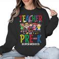 Teacher Of Pre K Superheroes Teacher New School Year Men Women Women Crewneck Sweatshirt, trending gift