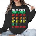 My Teacher Survived 67 Days Of Me School Kids Costume Women Crewneck Sweatshirt, trending gift My Teacher Survived 67 Days Of Me School Kids Costume Women Crewneck Sweatshirt, trending gift