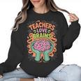 Teacher Teachers Love Brains Halloween Men Women Women Crewneck Sweatshirt, trending gift