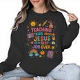 Teaching Kids About Jesus Is The Best Job Ever Bible Teacher Women Crewneck Sweatshirt, trending gift Teaching Kids About Jesus Is The Best Job Ever Bible Teacher Women Crewneck Sweatshirt, trending gift