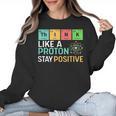 Think Like A Proton Stay Positive Science Teacher Women Crewneck Sweatshirt, Science Teacher Gifts, trending gift