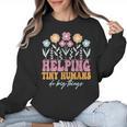 Tiny People Help Do Big Things Nursery Teacher Women Crewneck Sweatshirt, trending gift Tiny People Help Do Big Things Nursery Teacher Women Crewneck Sweatshirt, trending gift