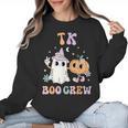 TK Boo Crew Retro Groovy Halloween Floral Ghost TK Teacher Men Women Kids Women Crewneck Sweatshirt, Groovy Teacher Gifts, trending gift