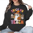 Trick Or Teach Cute Ghost Coffee Pumpkins Halloween Teacher Women Crewneck Sweatshirt, trending gift Trick Or Teach Cute Ghost Coffee Pumpkins Halloween Teacher Women Crewneck Sweatshirt, trending gift