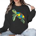 Turtle Puzzle Pieces For Autism Awareness Kids Women Teacher Women Crewneck Sweatshirt, trending gift