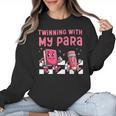Twinning With My Para Teacher Matching Paraprofessional 70s For Men Women Women Crewneck Sweatshirt, trending gift Twinning With My Para Teacher Matching Paraprofessional 70s For Men Women Women Crewneck Sweatshirt, trending gift