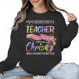 Never Underestimate A Teacher Does All Things Through Christ For Men Women Women Crewneck Sweatshirt, trending gift Never Underestimate A Teacher Does All Things Through Christ For Men Women Women Crewneck Sweatshirt, trending gift