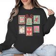 Vintage Preppy Very Merry Teacher Santa Stamps Christmas Women Crewneck Sweatshirt, trending gift Vintage Preppy Very Merry Teacher Santa Stamps Christmas Women Crewneck Sweatshirt, trending gift