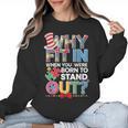 Why Fit In Doctor Teacher Cat In Hat Cool Autism Awareness Men Women Kids Women Crewneck Sweatshirt, trending gift Why Fit In Doctor Teacher Cat In Hat Cool Autism Awareness Men Women Kids Women Crewneck Sweatshirt, trending gift