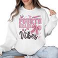 4th Fourth Grade Vibes Back To School Coquette Teacher Girl Women Crewneck Sweatshirt, 4th Grade Teacher Gifts, trending gift
