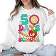 50 Days Of School Teacher Happy 50th Day Of School Kids Women Crewneck Sweatshirt, trending gift
