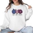 American Flag Teach Love Freedom Preschool Teacher 4th July Women Crewneck Sweatshirt, trending gift