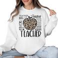 Back To School Teacher Life Apple Leopard Teacher Women Women Crewneck Sweatshirt, trending gift