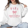 Coquette Bow Paraprofessional School Para Squad Teacher Aide Women Crewneck Sweatshirt, trending gift Coquette Bow Paraprofessional School Para Squad Teacher Aide Women Crewneck Sweatshirt, trending gift