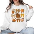 Coquette Teach Teacher Bows Thanksgiving Turkey Fall Autumn Women Crewneck Sweatshirt, trending gift