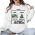 First Educate Then Celebrate Christmas Teacher Winter Break Women Crewneck Sweatshirt, trending gift