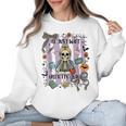 Halloween Skeleton Teacher I'Ll Just Wait Until It's Quiet Women Crewneck Sweatshirt, trending gift Halloween Skeleton Teacher I'Ll Just Wait Until It's Quiet Women Crewneck Sweatshirt, trending gift