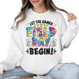Let The Games Field Day Begin Tie Dye Adults Teacher Kids Women Crewneck Sweatshirt, trending gift Let The Games Field Day Begin Tie Dye Adults Teacher Kids Women Crewneck Sweatshirt, trending gift