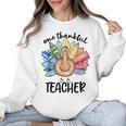 One Thankful Teacher Turkey Pencil Thanksgiving Teachers Women Crewneck Sweatshirt, trending gift