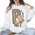 P Is For Pre K Teacher Leopard First Day Of School For Men Women Girls Kids Women Crewneck Sweatshirt, trending gift P Is For Pre K Teacher Leopard First Day Of School For Men Women Girls Kids Women Crewneck Sweatshirt, trending gift