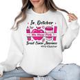 Pre-k Teacher In October We Wear Pink Breast Cancer Women Crewneck Sweatshirt, trending gift Pre-k Teacher In October We Wear Pink Breast Cancer Women Crewneck Sweatshirt, trending gift