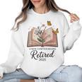 Retired 2025 A New Chapter Begins Retirement Teacher Book Women Crewneck Sweatshirt, trending gift Retired 2025 A New Chapter Begins Retirement Teacher Book Women Crewneck Sweatshirt, trending gift