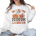Retro Fall In Love With Learning Autumn Pumpkin Teacher Women Crewneck Sweatshirt, trending gift Retro Fall In Love With Learning Autumn Pumpkin Teacher Women Crewneck Sweatshirt, trending gift