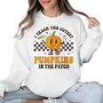 I Teach The Cutest Pumpkins In The Patch Groovy Teacher Fall Women Crewneck Sweatshirt, Groovy Teacher Gifts, trending gift