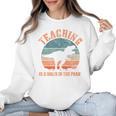 Teaching Is A Walk In The Park Teacher T-Rex Retro Women Crewneck Sweatshirt, trending gift Teaching Is A Walk In The Park Teacher T-Rex Retro Women Crewneck Sweatshirt, trending gift