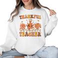 Thankful Teacher Retro Groovy Thanksgiving Fall Women Men Women Crewneck Sweatshirt, Groovy Teacher Gifts, trending gift Thankful Teacher Retro Groovy Thanksgiving Fall Women Men Women Crewneck Sweatshirt, Groovy Teacher Gifts, trending gift