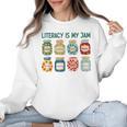 Women Literacy Is My Jam Literacy Teacher Reading Teacher Women Crewneck Sweatshirt, trending gift Women Literacy Is My Jam Literacy Teacher Reading Teacher Women Crewneck Sweatshirt, trending gift