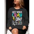 100th Day Of School Get Your Cray On Teacher Women Crewneck Sweatshirt, funny gift 100th Day Of School Get Your Cray On Teacher Women Crewneck Sweatshirt, funny gift