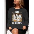 5K Boo Crew Halloween Teacher K5 Floral Ghost Trick Or Teach Women Crewneck Sweatshirt, funny gift