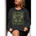 5th Grade Teacher Student Camo Bow Back To School Women Crewneck Sweatshirt, funny gift